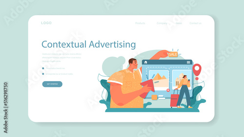 Travel agency marketing campaign web banner or landing page