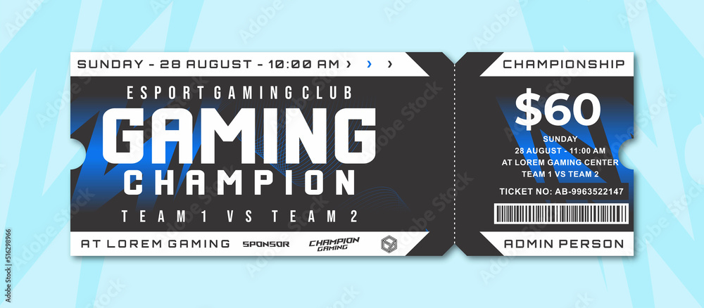 Obraz premium Esport Gaming Tickets