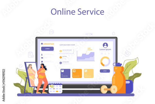 Nutritionist online service or platform. Nutrition therapy