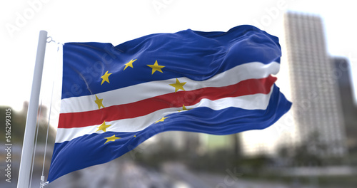 3d illustration flag of Cape Verde Islands. flag symbols of Cape Verde Islands.