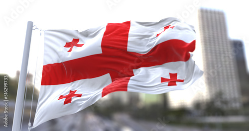 3d illustration flag of Georgia. flag symbols of Georgia.