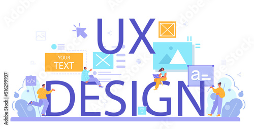 UX design typographic header. App interface improvement. User interface