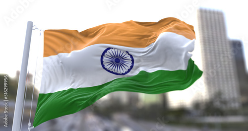 3d illustration flag of India. flag symbols of India.