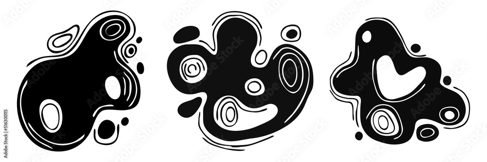 Abstract designs and shapes, black vector elements on white background Abstract designs and shapes, black vector elements on white background