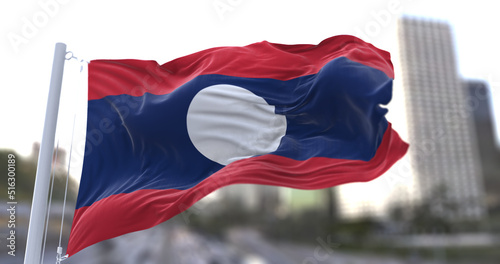 3d illustration flag of Laos. flag symbols of Laos.