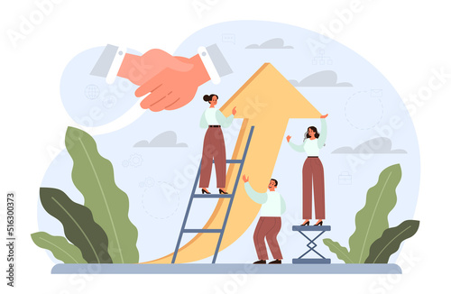 Cooperation teamwork concept. Collaboration and teamwork. Office