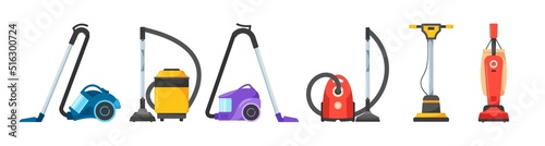 Set Of Vacuum Cleaners, Professional Washing Equipment. Cyclone Cleaning Apparatus, Appliances For Home And Business
