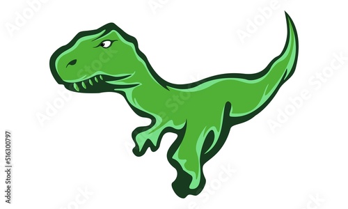 Vector illustration of green dinosaur isolated in white background. © INSANY's STUDIOS