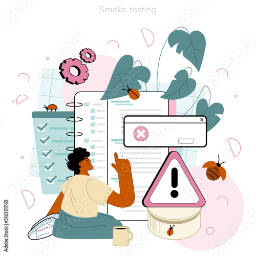 Software tester concept. Application or website code testing