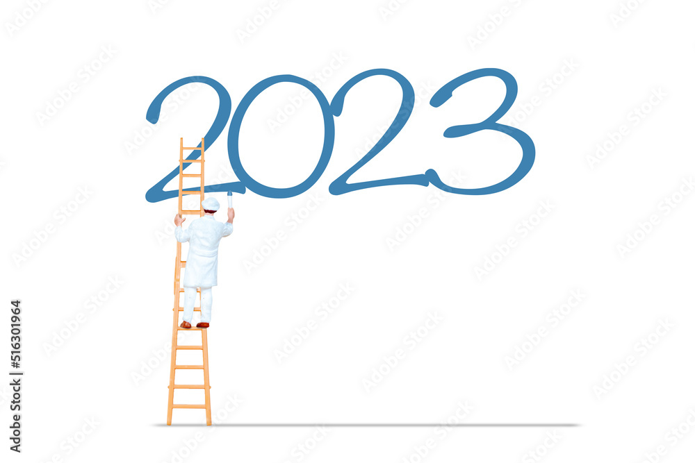 The year 2023 was painted by a miniature people painter.