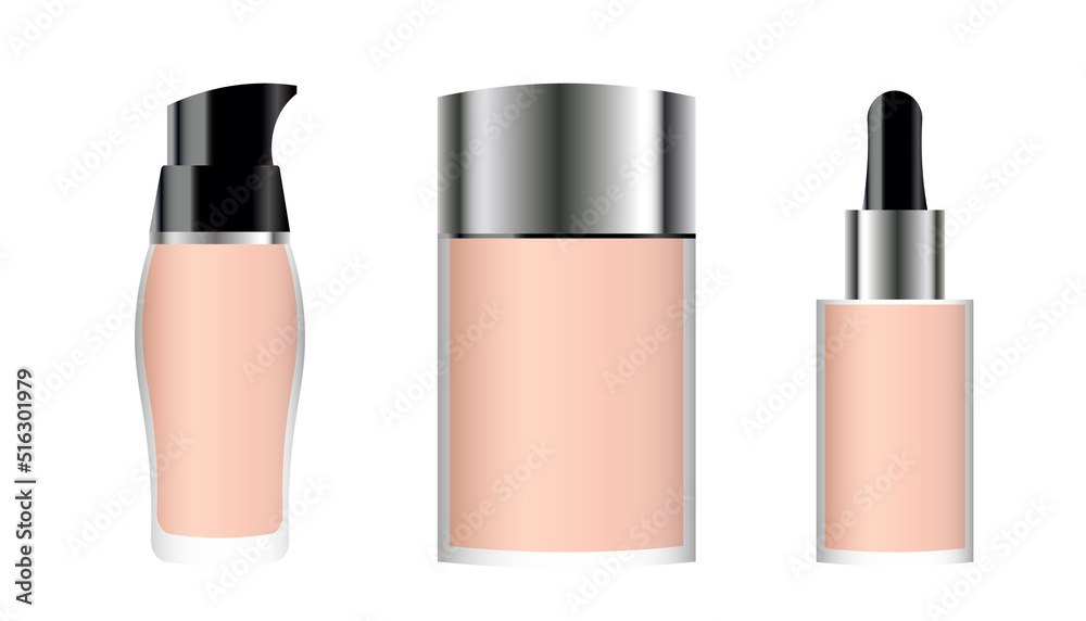 Foundation in tube on white background, concealer smears for advertising cosmetics. Vector Foundation in tube on white background, concealer smears for advertising cosmetics. Vector