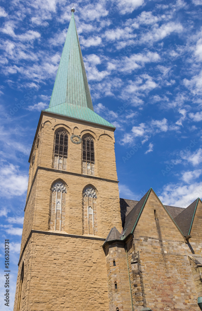 Tower of the historic St. Petri church in Dortmund, Germany