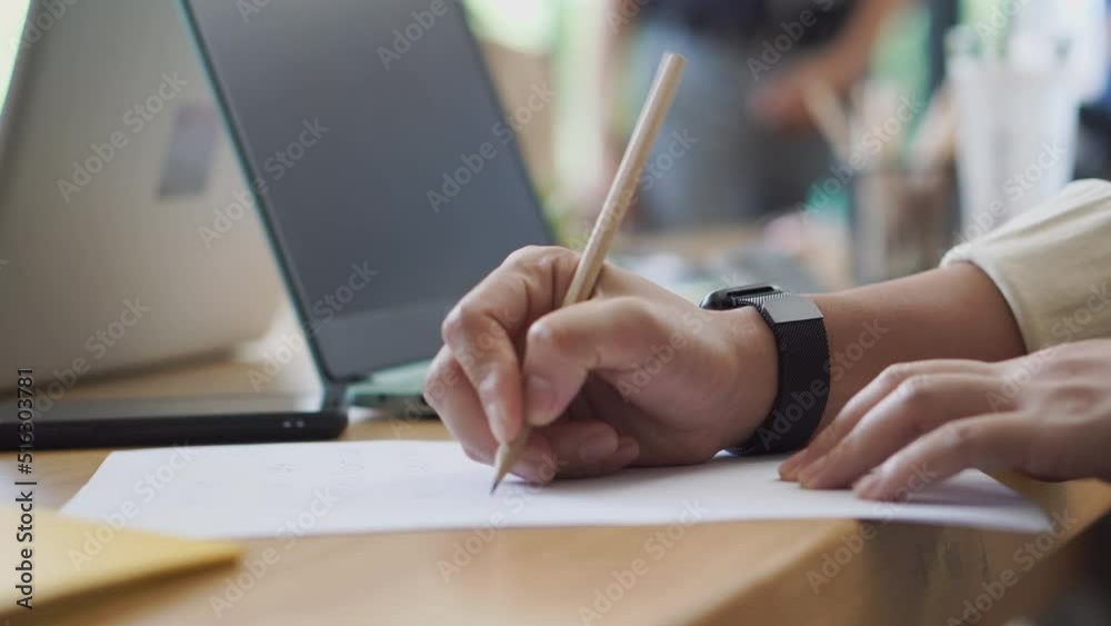 Planner plan Schedule Calendar and reminder agenda, work online at home. Woman hand plan daily appointment and write business trip in diary book at office desk. 2023 Calendar reminder event concept.