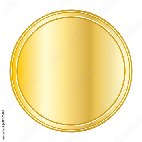 Golden medal. Vector empty icon.