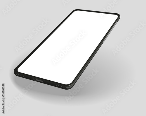 Smartphone mockup with blank screen. Cellphone frame. Realistic phone template for infographics or presentation