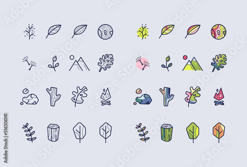 set of vector nature icons or logos
