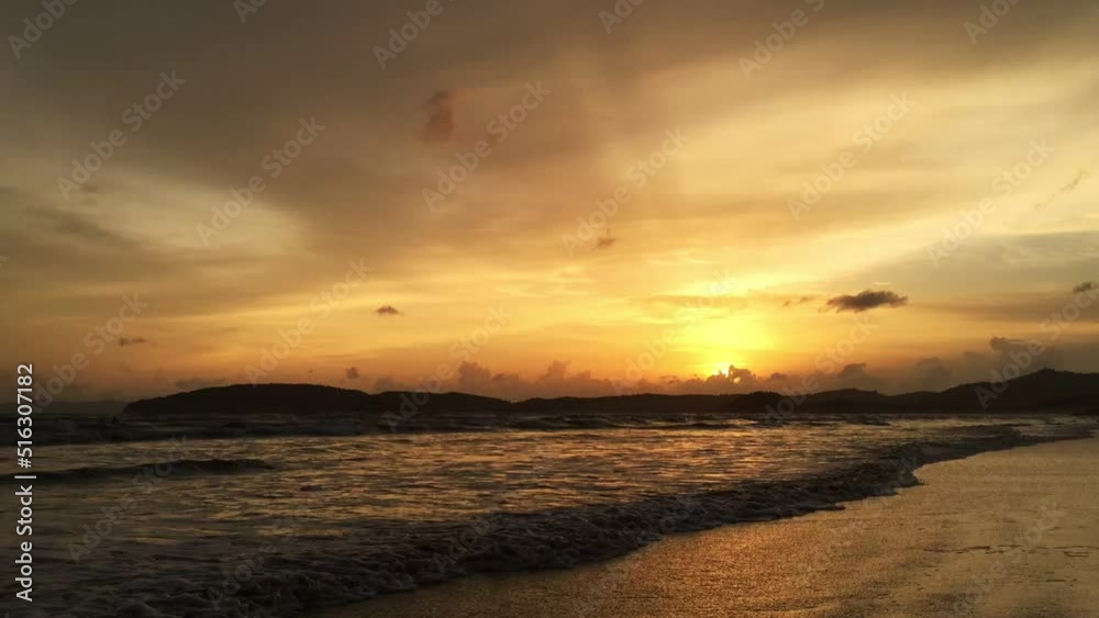 View of Colorful dramatic sky sunshine with clouds day background on beach sea, Sky with cloud in nature and travel concept. High quality video nature foottage View of Colorful dramatic sky sunshine with clouds day background on beach sea, Sky with cloud in nature and travel concept. High quality video nature foottage