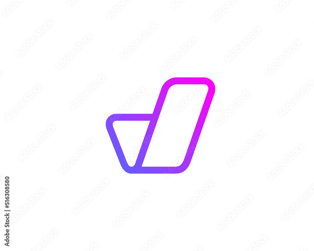Letter V with check mark logo icon design template elements Stock ...