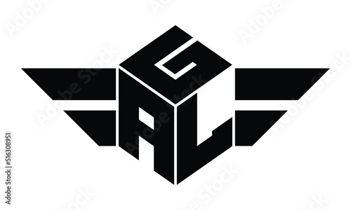 GAL three letter gaming logo in polygon cube shape logo design vector template. wordmark logo | emblem logo | monogram logo | initial letter logo | sports logo | minimalist logo | typography logo |