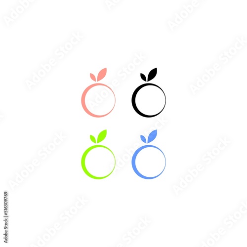 Peach logo, vector illustration. Flat design style. vector peach icon illustration isolated on White background, peach icon Eps 9. peach icons graphic design vector symbols.