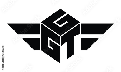 GGT three letter gaming logo in polygon cube shape logo design vector template. wordmark logo | emblem logo | monogram logo | initial letter logo | sports logo | minimalist logo | typography logo | photo