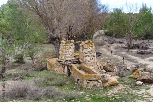 Ancien lavoir en pierre dans la campagne. photo
