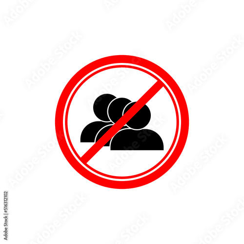No or Stop. Queue icon. People waiting sign isolated on white background