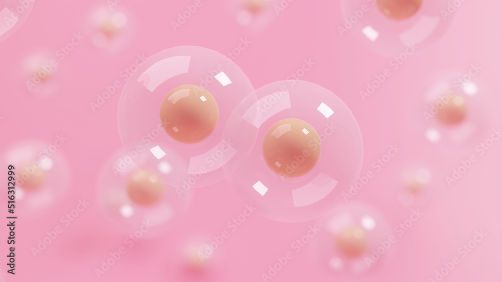 close-up 3D Illustration Wallpaper focus on two Collision of Collagen cell extracts for Good Skin close-up 3D Illustration Wallpaper focus on two Collision of Collagen cell extracts for Good Skin