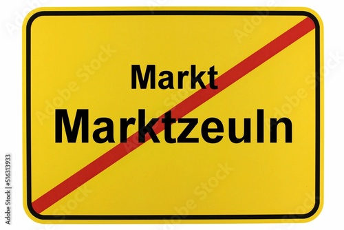 Illustration eines Ortsschildes von Marktzeuln in Bayern photo