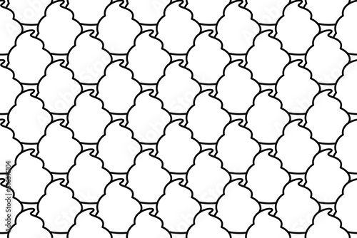 Seamless pattern completely filled with outlines of poop symbols. Elements are evenly spaced. Vector illustration on white background