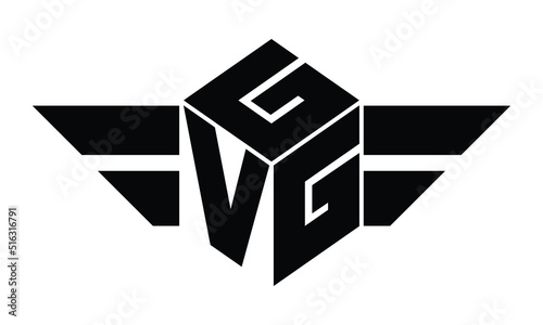 GVG three letter gaming logo in polygon cube shape logo design vector template. wordmark logo | emblem logo | monogram logo | initial letter logo | sports logo | minimalist logo | typography logo | photo