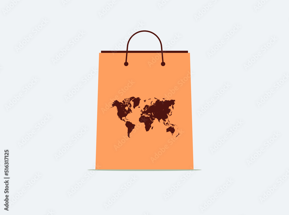 Paper Bag day concept. Paper bags are an environmentfriendly