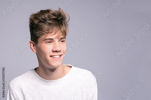 Portrait of smiling teenager guy