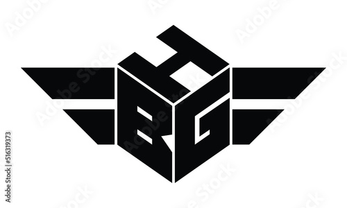 HBG three letter gaming logo in polygon cube shape logo design vector template. wordmark logo | emblem logo | monogram logo | initial letter logo | sports logo | minimalist logo | typography logo | photo