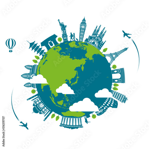 Let's go travel (vacation , travel motif ) vector illustration