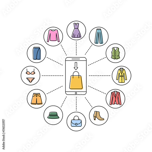 Online shopping infographic. Internet shopping concept, vector illustration