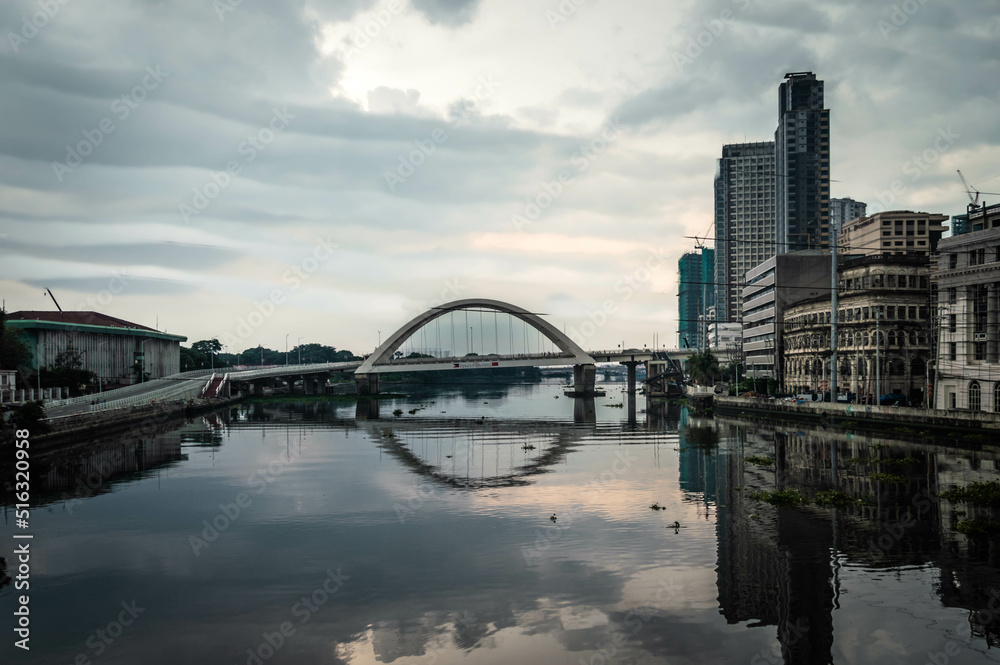 Naklejka premium bridge over the river