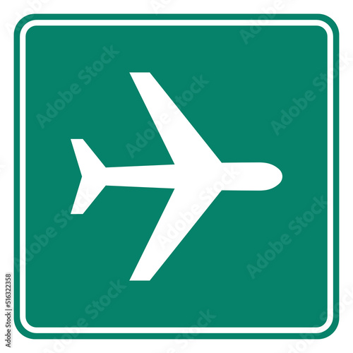 Flugzeug und Schild