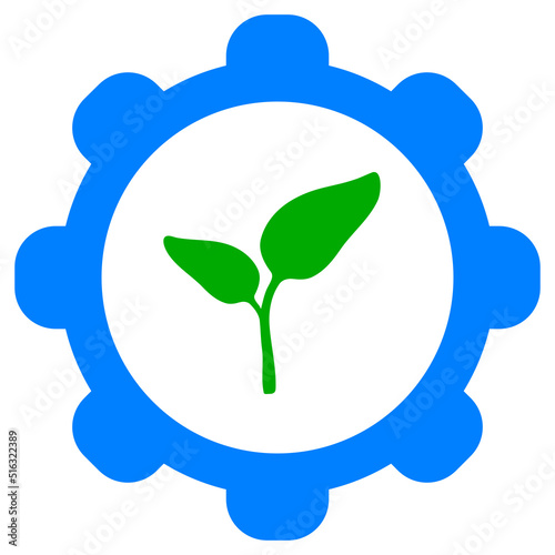 Pflanze und Zahnrad