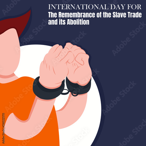 illustration vector graphic of a man handcuffed in chains, perfect for international day, celebrate, greeting card, etc.