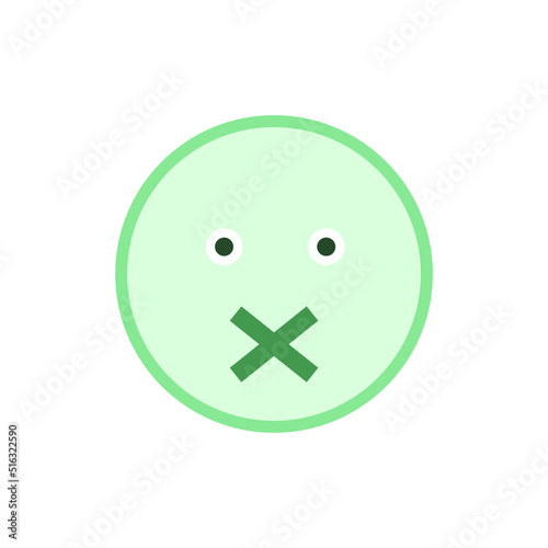 Abstract customer or user with closed lips. Mouth closing lips shut. Concept of shut up, keeping quiet. Ban cancel culture. Secret information. Concept of censorship and freedom of speech.