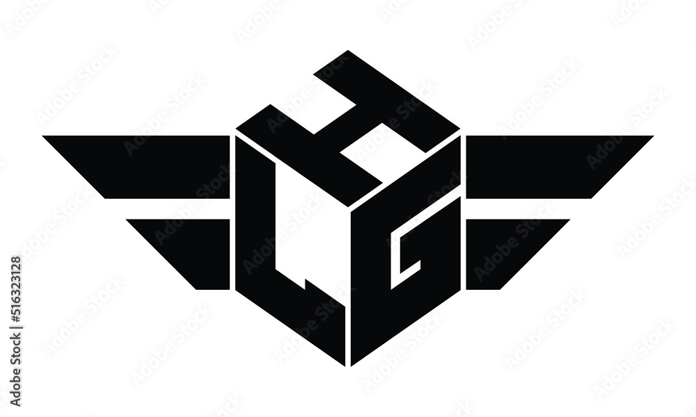 HLG three letter gaming logo in polygon cube shape logo design vector ...