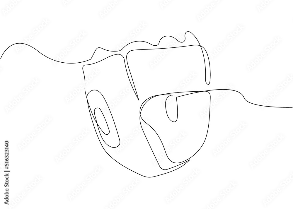 Obraz premium Protecting helmet one line art. Continuous line drawing of MMA, boxing, wrestling, mixed martial arts, sport, sports, activity, struggle, fight, athlete, strength, competition, training.