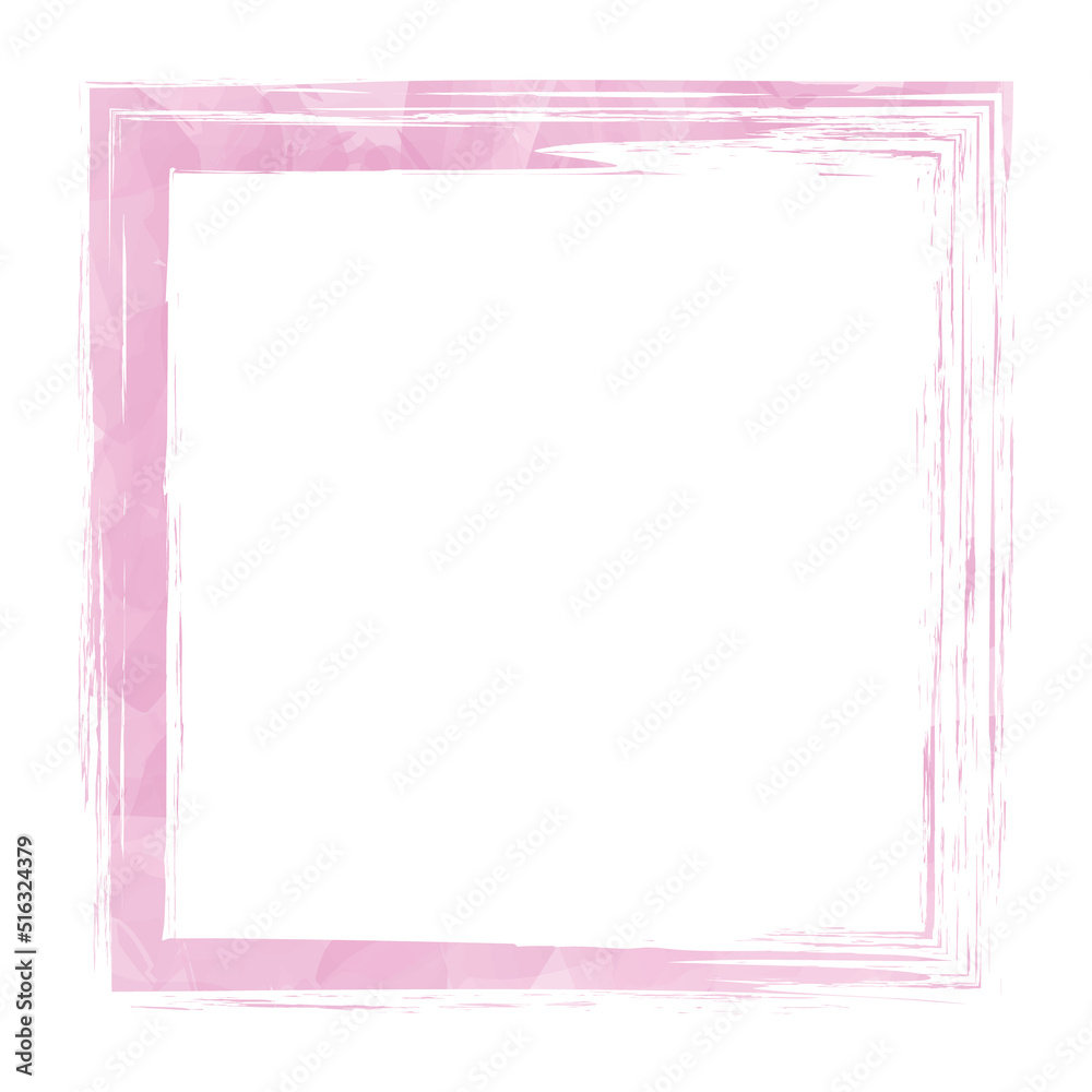 pink watercolor vector brush painted ink stamp banner frame	