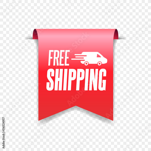 Free Shipping Text on Label for Shopping Advertising