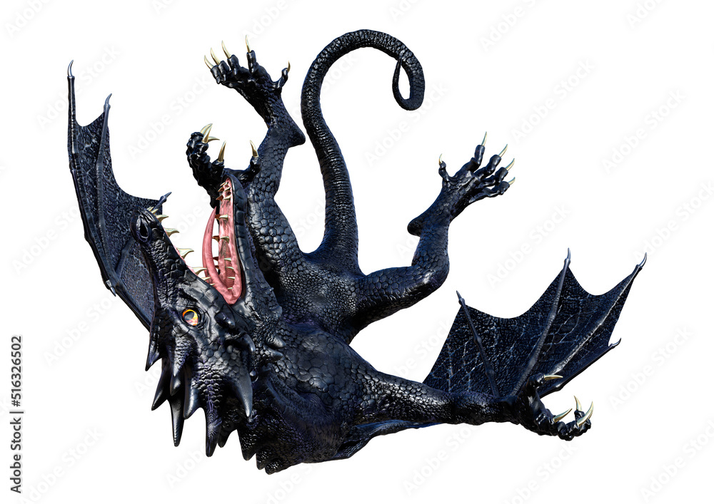 Fototapeta premium 3D Rendering Fairy Tale Dragon on White