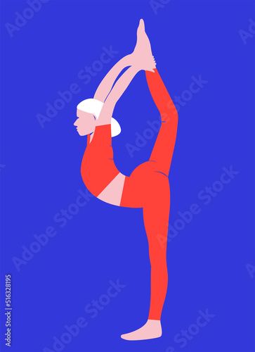 Woman stretching vector illustration