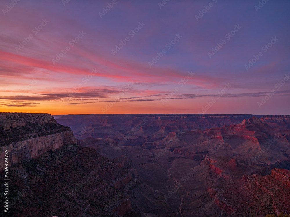 Beautiful View of the Grand Canyon at Dusk