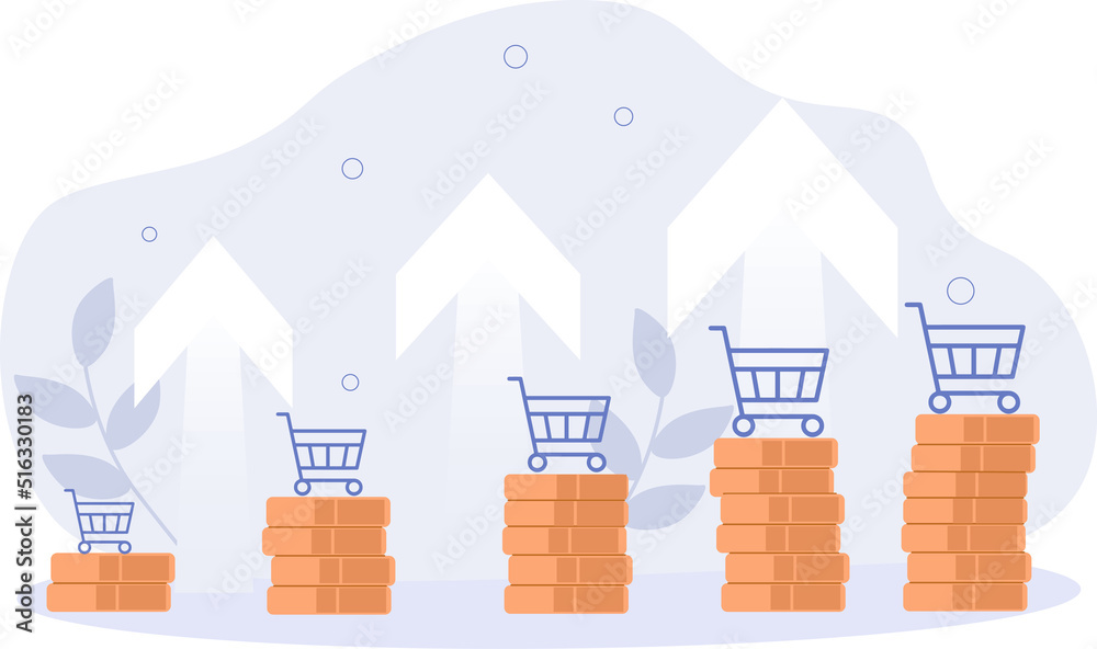 inflation and tax concept Rising graph of inflation rats Inflation