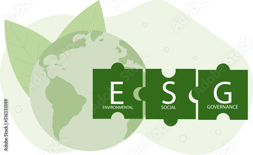 ESG concept of environmental, social and governance.words ESG on a woodblock It is an idea for sustainable organizational development. account the environment, society and corporate governance